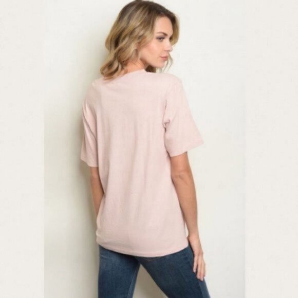 3/$15 Short Sleeve Lace Up Detail Pineapple Print Top - Picture 3 of 6
